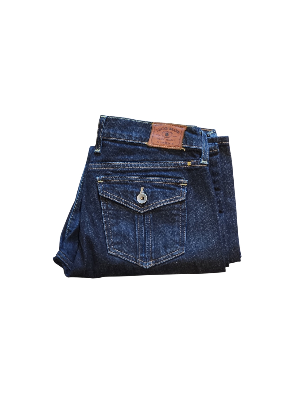 Lucky Brand Size 6 Sweet N Straight Resin Rinse Flap Pocket Midrise Denim Jeans